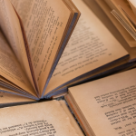a book open with pages