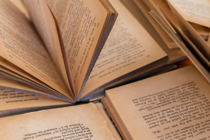 a book open with pages