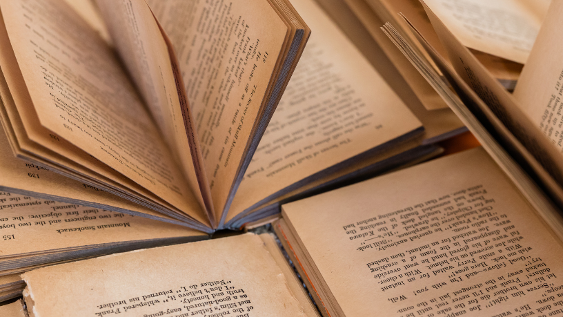 a book open with pages