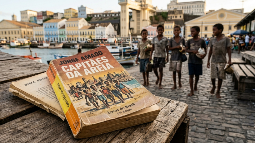 Capitães da Areia, de Jorge Amado, retrata a infância abandonada e as desigualdades sociais em Salvador