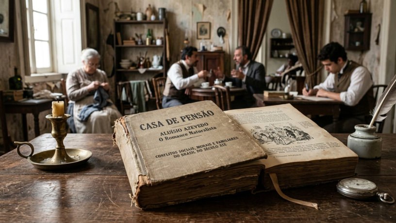 Casa de Pensão — Aluísio Azevedo: o romance naturalista que expõe os conflitos sociais, morais e familiares do Brasil do século XIX